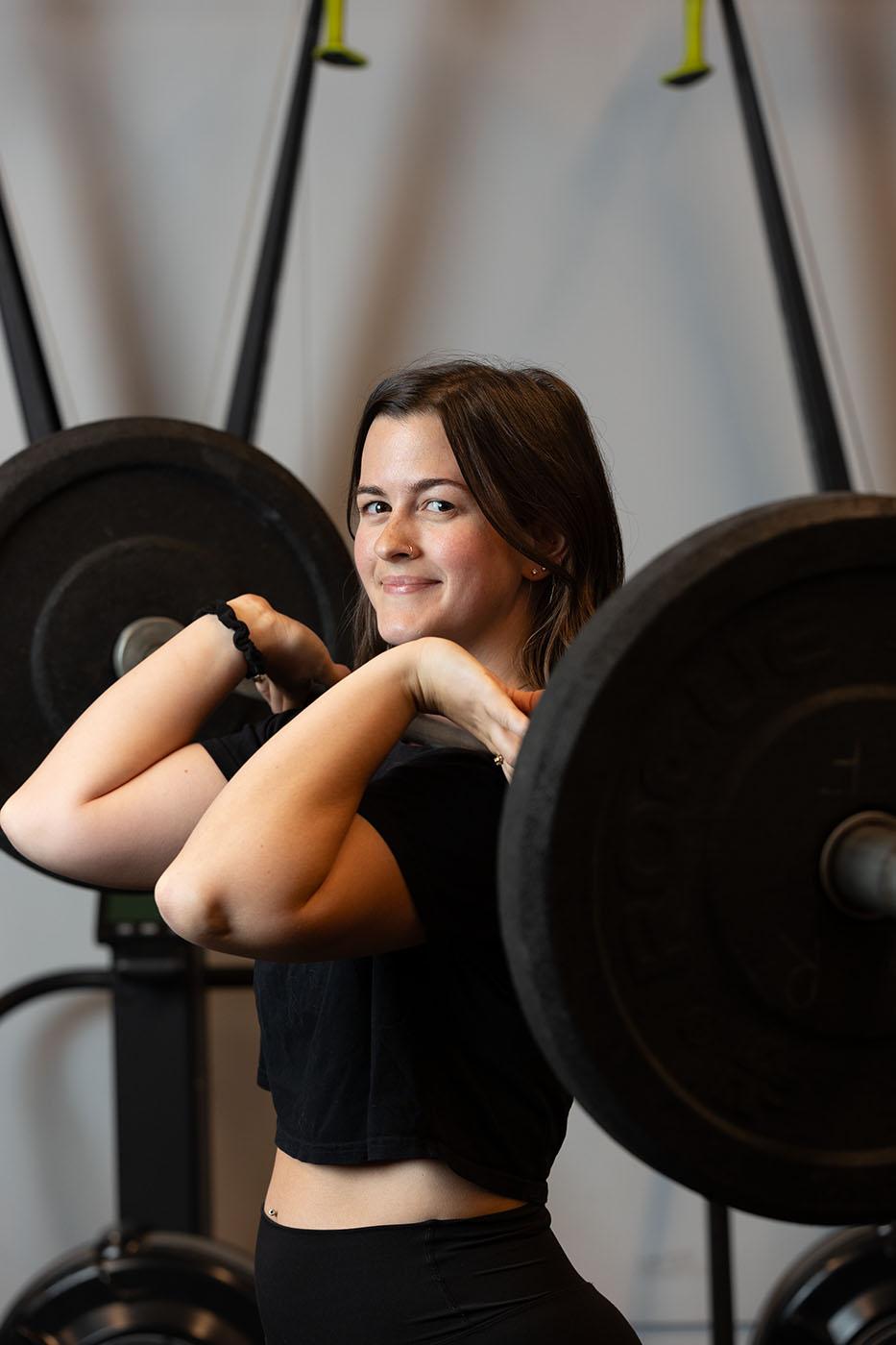 Shannon on the rowing machine Greenville gym